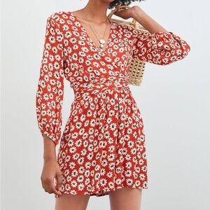 Red and White Floral Zara Romper